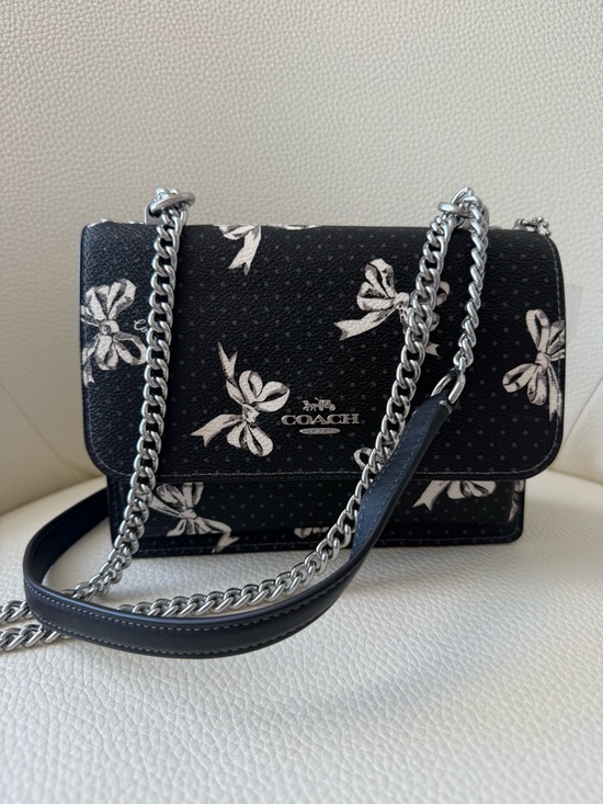 Coach Handbags - Coach Mini Klare Black Bow Print Chain Crossbody Bag - NWOT
